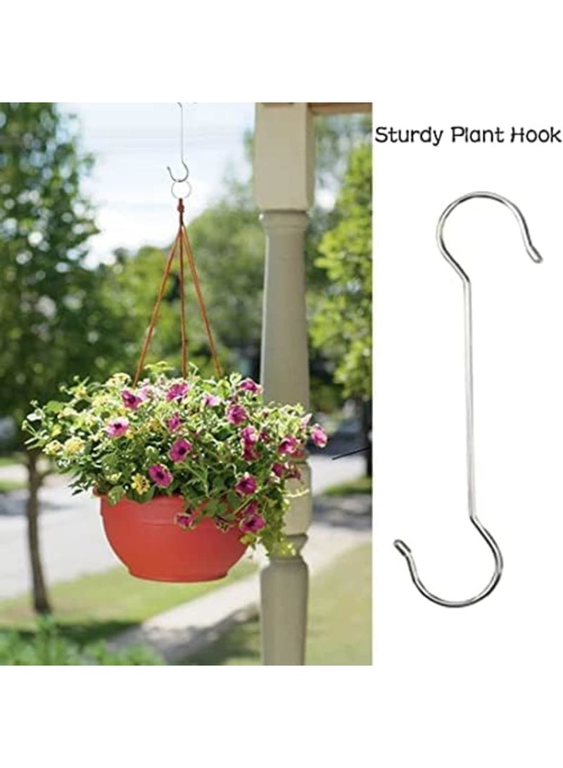 SYOSI Heavy Duty S Hooks, for Hanging Long S Hooks Rustproof Tree Branch Hook for Kitchenware, Plants,Clothing Store, Garden S Hook,Hotels,Hovel and workshops,Stainless Steel(5-Pack Black) - Image 2