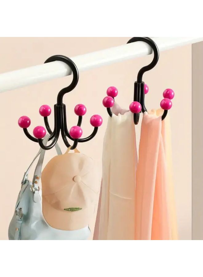 6 حزمة خطافات خضراء دوارة 360 درجة منظف الخزانة المنظم للفوط والحقائب والقبعات - Image 5