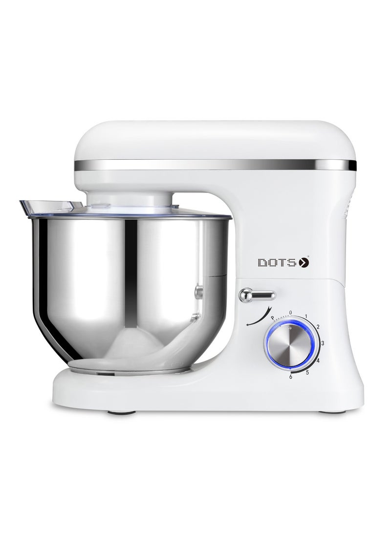 دوتس عجانة كهربائية 1200 واط، وعاء ستانلس ستيل 7 لتر، 6 سرعات + Pulse، مضرب، خطاف، وخفاقة - Image 2