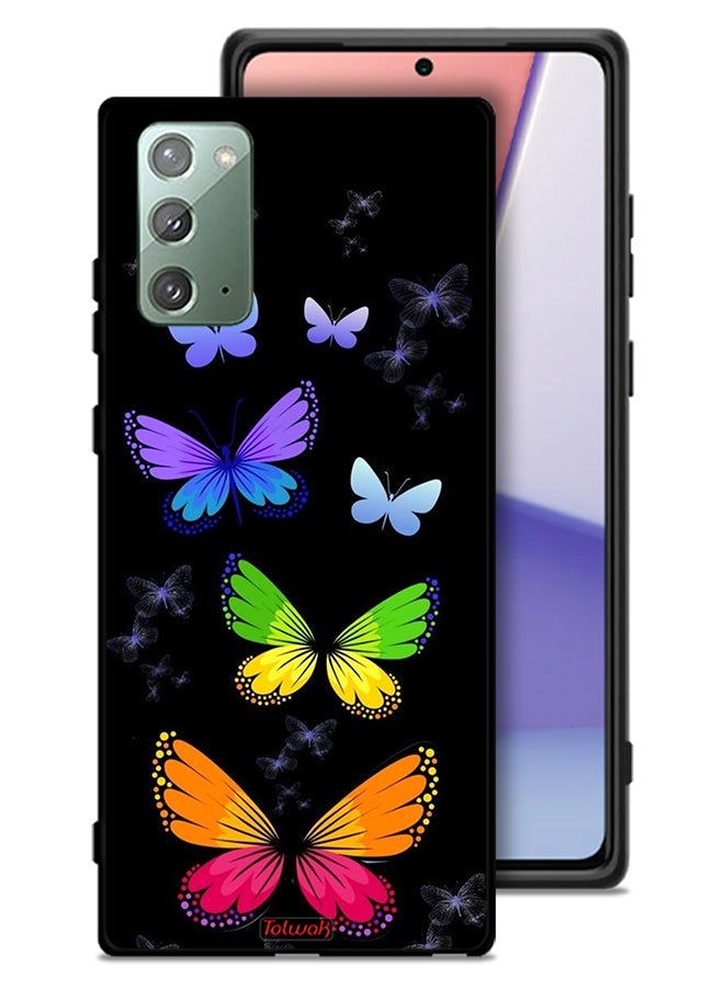 Tolwak Samsung Galaxy Note 20 4G Protective Case Cover Colorful Butterflies - Image 1