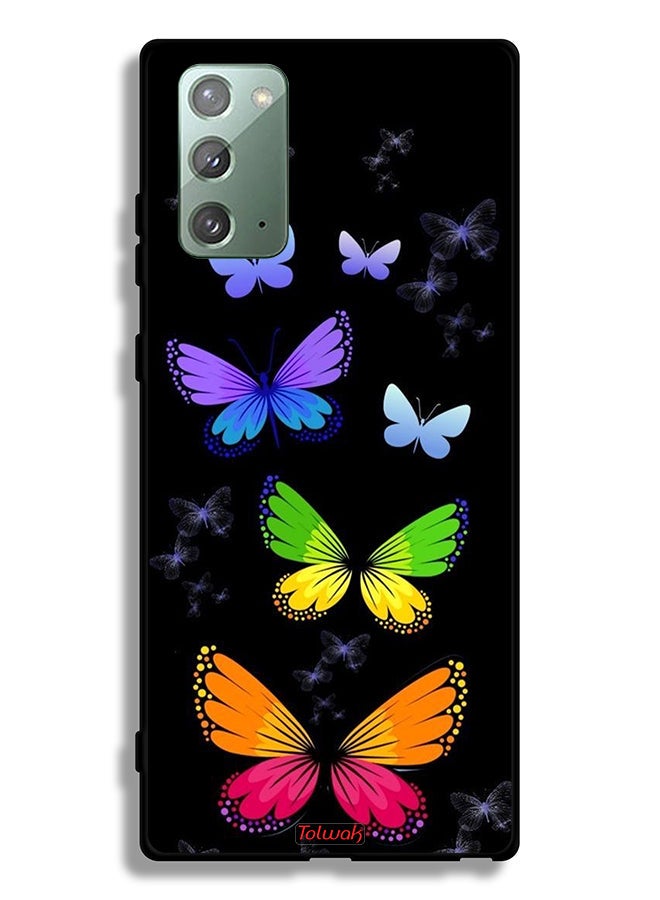 Tolwak Samsung Galaxy Note 20 4G Protective Case Cover Colorful Butterflies - Image 2