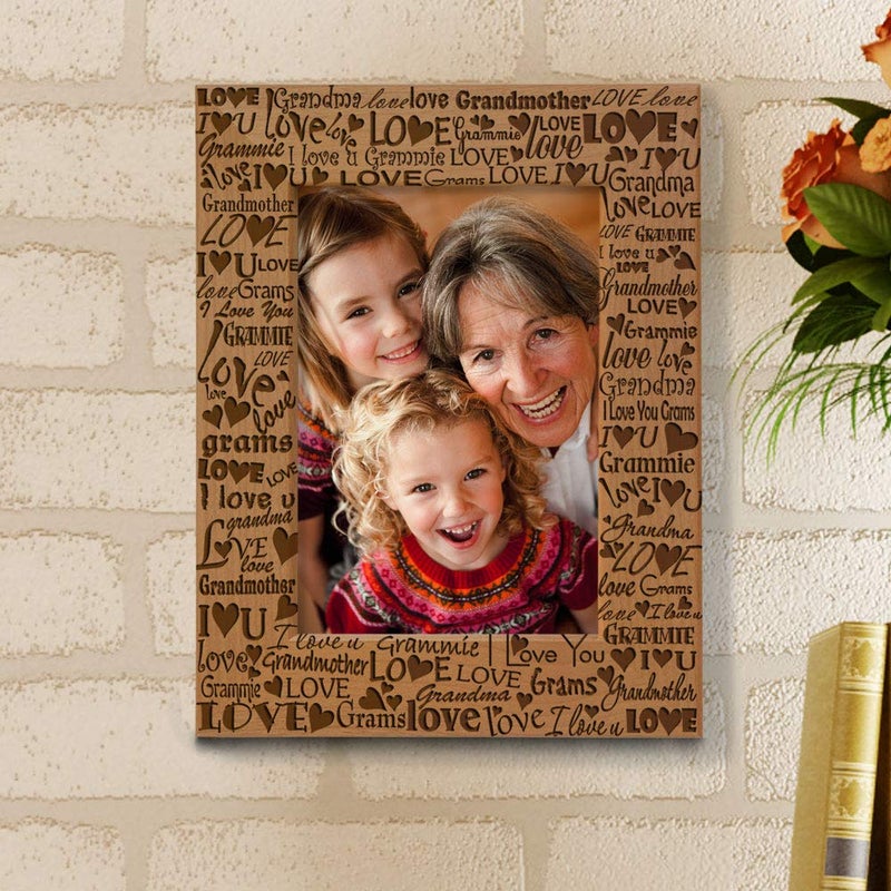 KATE POSH I Love You Grandma, Grammie Engraved Picture Frame, Grandma & Me Gifts, New Grandma, New Baby, Mother's Day, Grandparent's Day (4x6-Vertical) - Image 5