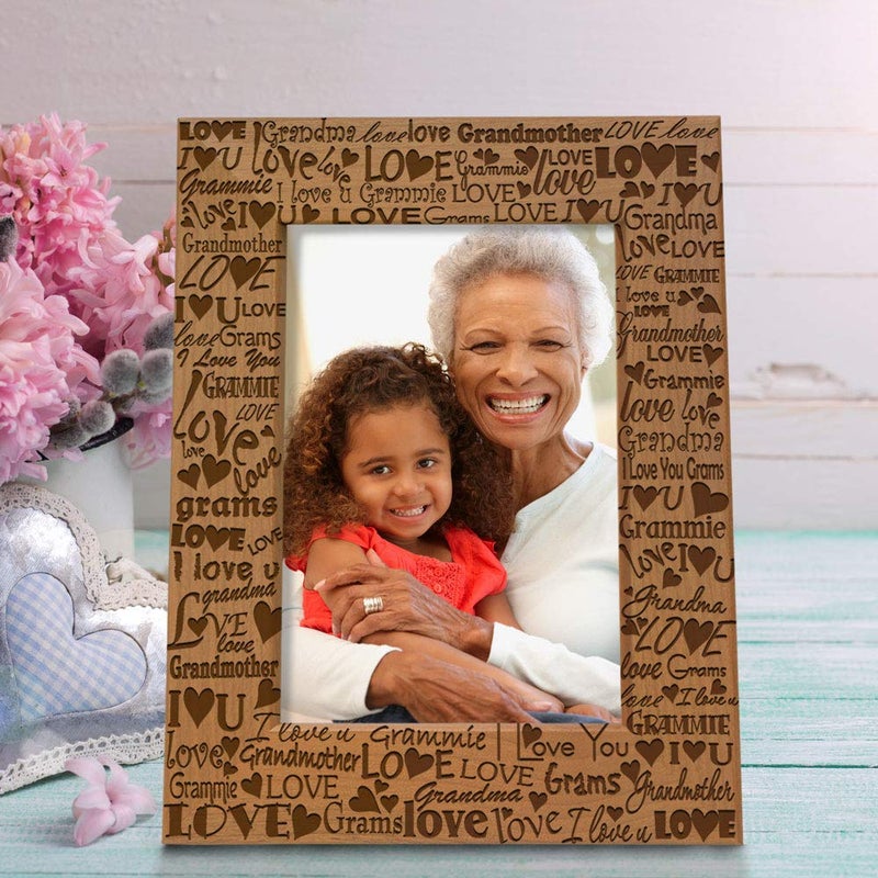 KATE POSH I Love You Grandma, Grammie Engraved Picture Frame, Grandma & Me Gifts, New Grandma, New Baby, Mother's Day, Grandparent's Day (4x6-Vertical) - Image 4