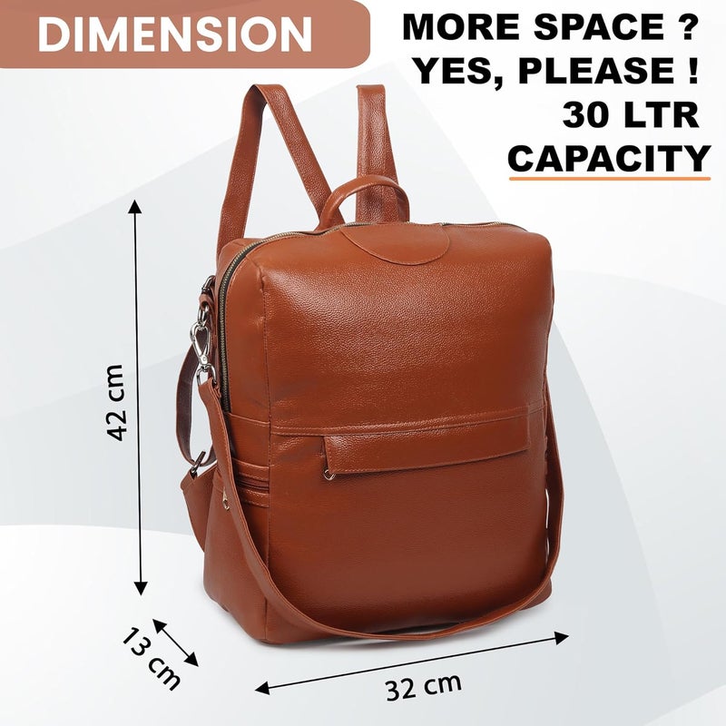 Santic حقائب ظهر للنساء/الرجال أنيقة وعصرية وعادية حقائب ظهر للكلية، حقيبة مصممة للمدرسة/الكلية/النزهة للفتيات والنساء - Image 2