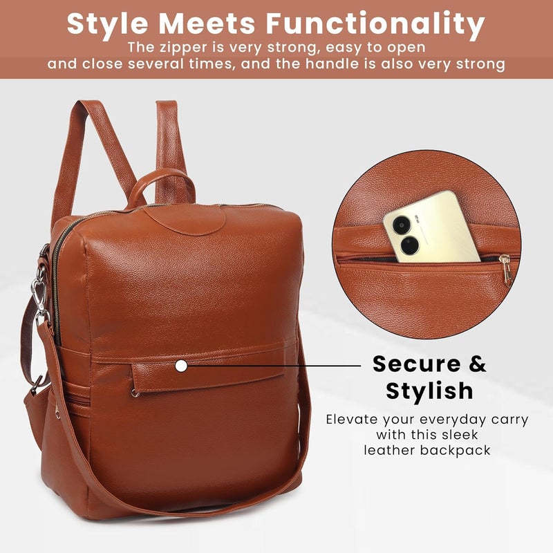 Santic حقائب ظهر للنساء/الرجال أنيقة وعصرية وعادية حقائب ظهر للكلية، حقيبة مصممة للمدرسة/الكلية/النزهة للفتيات والنساء - Image 4