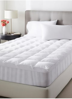 Master Home Textile Microfiber Mattress Topper, Fits 200 x 200 cm Double Size Ded, 14 cm Extra Thick, With 35 cm Deep Pocket, King Size  - Image 1