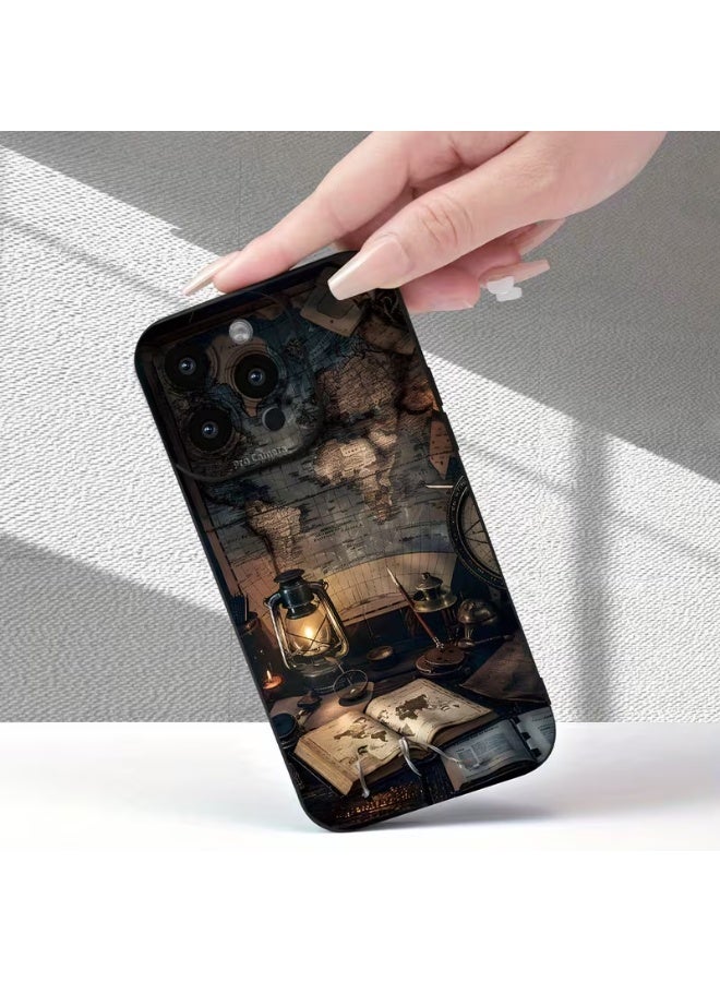 Temu A geo-patterned phone case with a premium matte finish, offering full lens protection, shock resistance, drop resistance, and fingerprint resistance. Compatible with iPhone 14 Pro. - Image 3