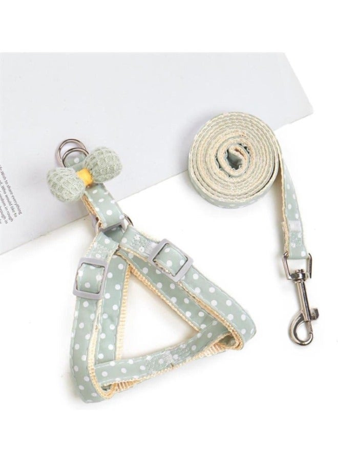 PETSARY Cat and Dog Harness Summer Polka Dot Pattern Dog Harness Without Pulling Force | Walking pet Strap, with 2 Metal Ring and Handle Adjustable | Suitable for Small and Medium-Sized Cats and Dogs - Image 2