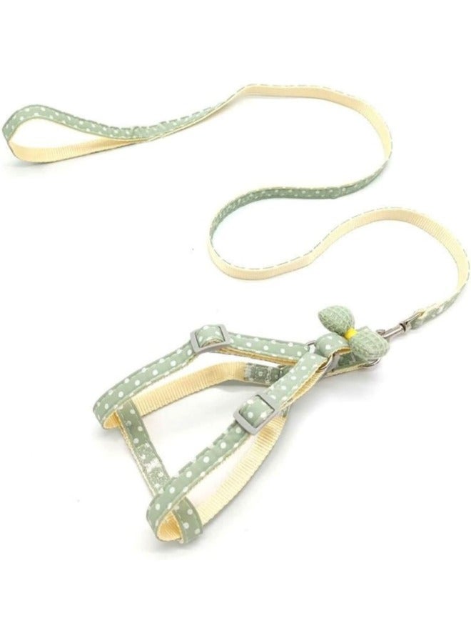 PETSARY Cat and Dog Harness Summer Polka Dot Pattern Dog Harness Without Pulling Force | Walking pet Strap, with 2 Metal Ring and Handle Adjustable | Suitable for Small and Medium-Sized Cats and Dogs - Image 3