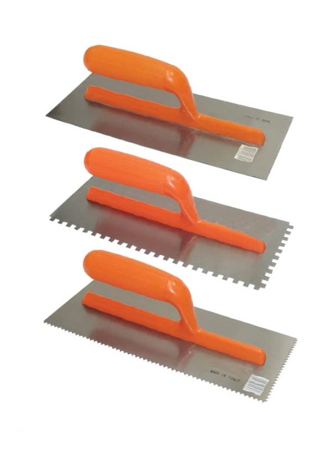 ROBUSTLINE Steel Plastering Trowel Grout Float Stainless Steel Tiling Square Corner Flooring Professional For Plastering For Bricklayer Type C - Square Teeth - Image 3