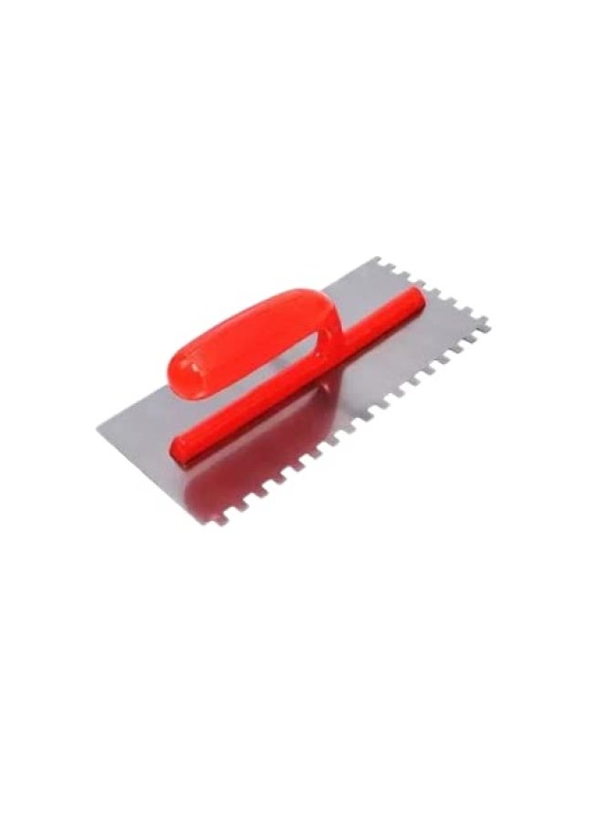 ROBUSTLINE Steel Plastering Trowel Grout Float Stainless Steel Tiling Square Corner Flooring Professional For Plastering For Bricklayer Type C - Square Teeth - Image 1