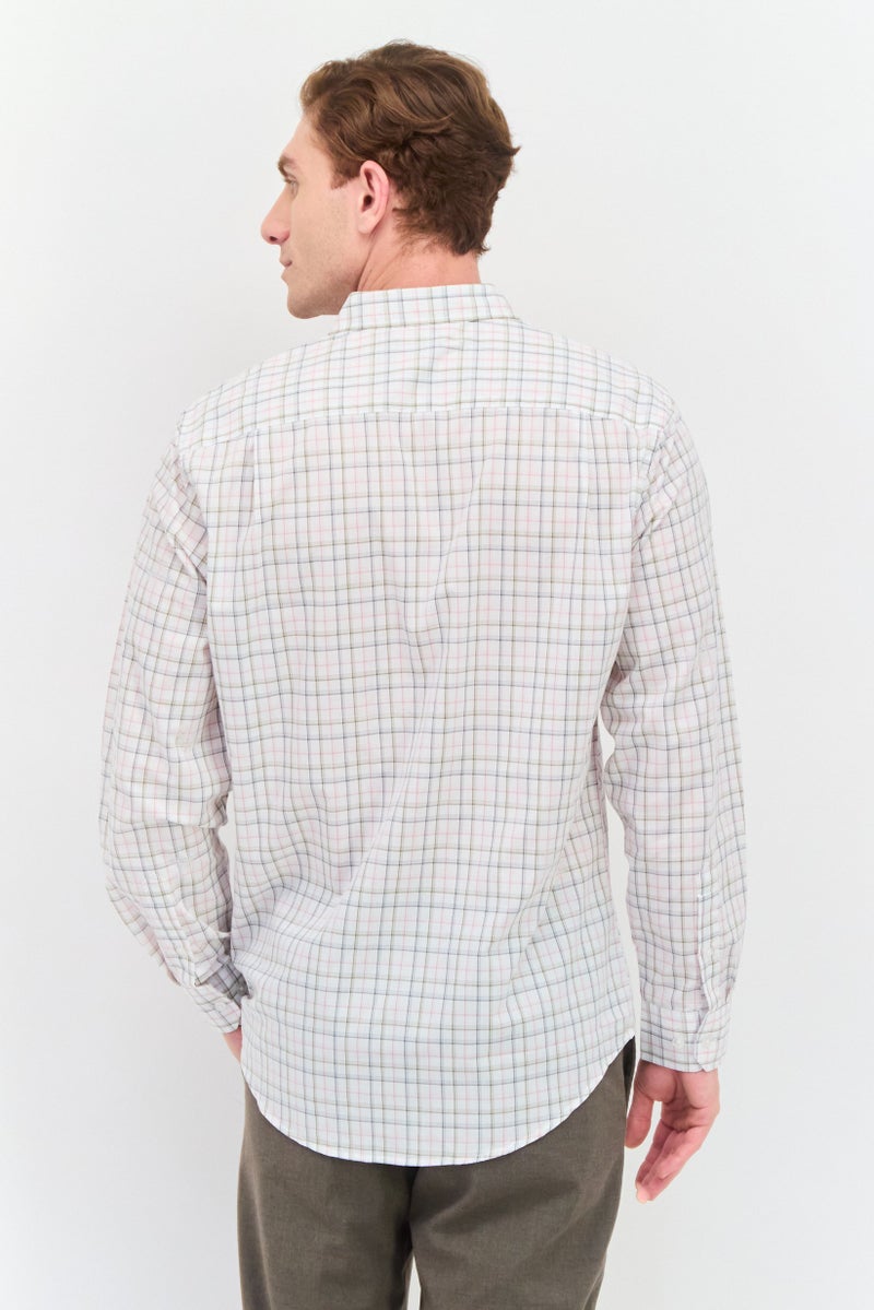 Van Heusen Men Regular Fit Plaid Long Sleeves Dress Shirt, Multicolor - Image 3