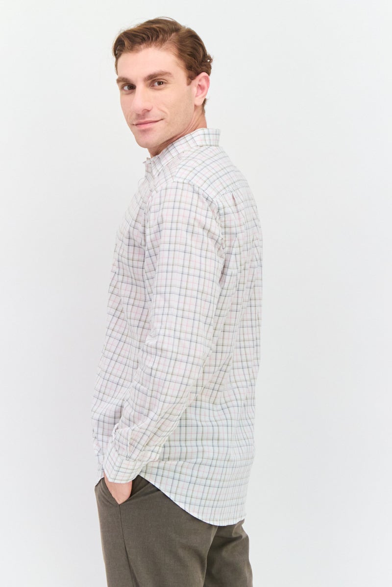 Van Heusen Men Regular Fit Plaid Long Sleeves Dress Shirt, Multicolor - Image 2