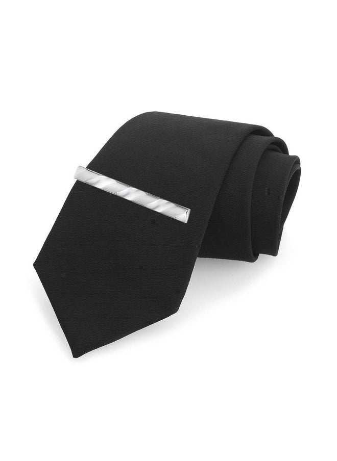 AnotherKiss - Tie Clip Set Of Men Classic Jewelry Gift 10 Pcs Of Silver Tone 2.3 Inches - Image 1