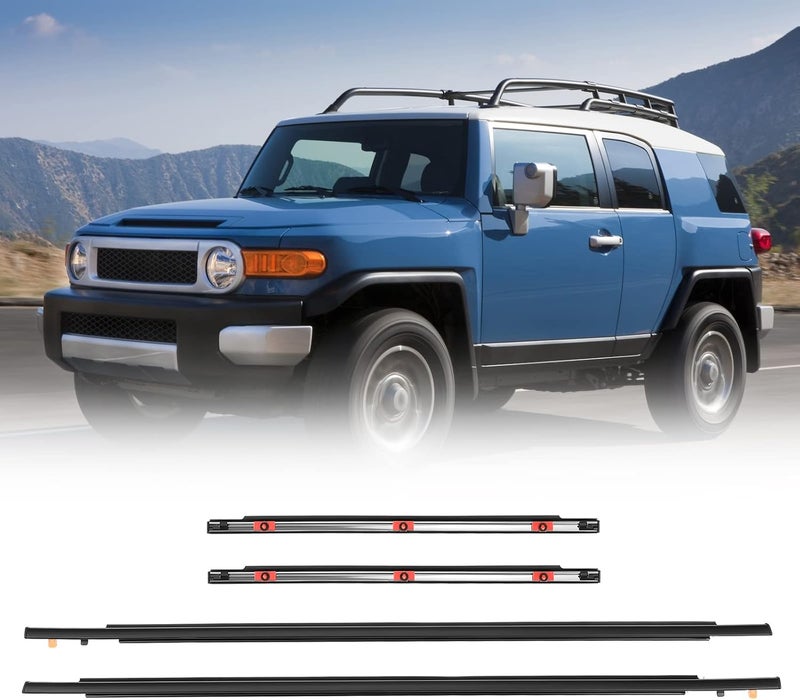 ACLONG Door Window Moulding Trim Weatherstrip for Toyota FJ Cruiser 2007-2014 - 4 Piece Set - Image 2
