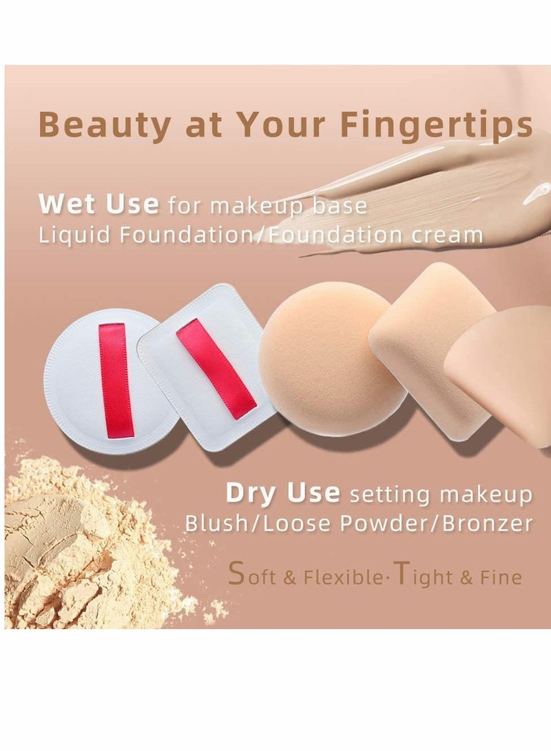 KASTWAVE Foundation Sponge Air Cushion Puff, 6 Pcs Ultra Soft Makeup Sponges Set Face Paint Sponge Set Primer Puff Sponges for Cream, Liquid Foundation & Powder Application (Triangle Round And Square) - Image 4