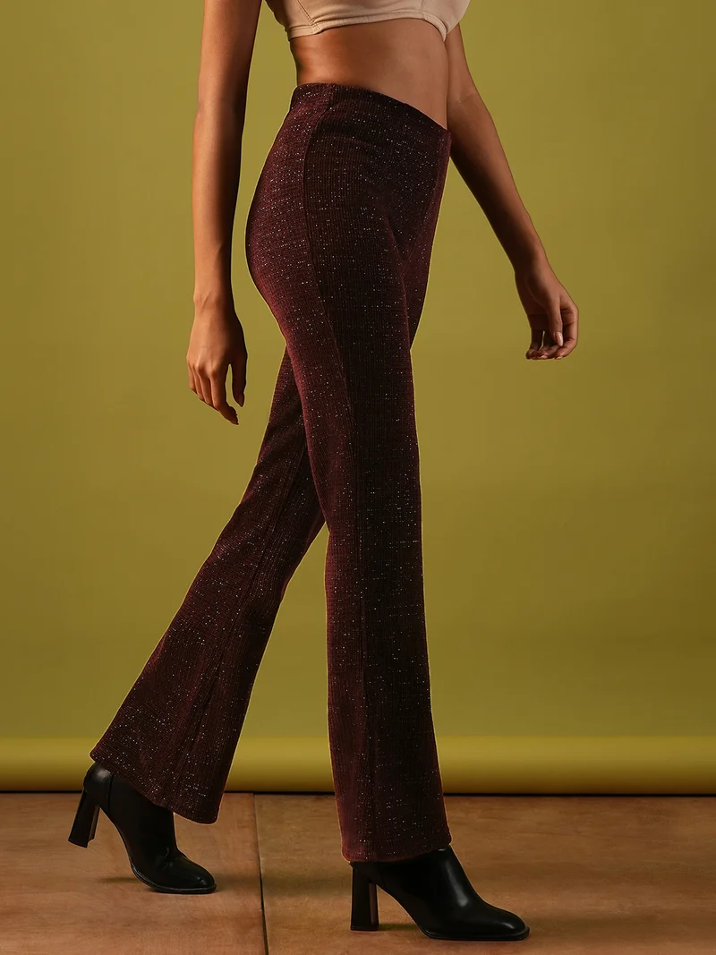 جلو باص جلوبس تريجينجز نسائي لامع بخصر متوسط وأرجل واسعة للحفلات