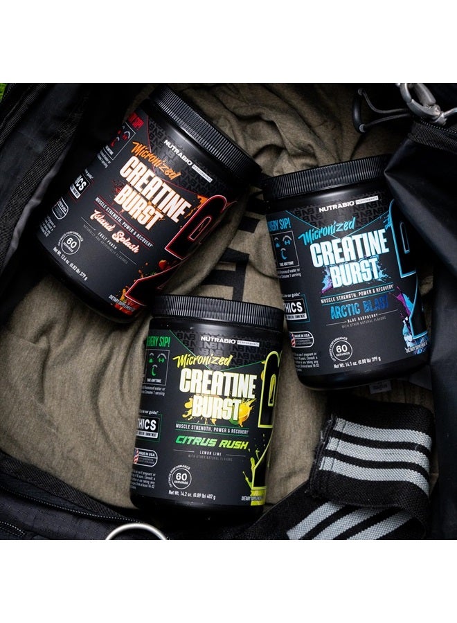 NutraBio Creatine Burst – Micronized Creatine Monohydrate Powder – 300 G – Muscle Growth, Reduce Soreness – Faster Recovery Time – 60 Servings Citrus Rush - Image 3