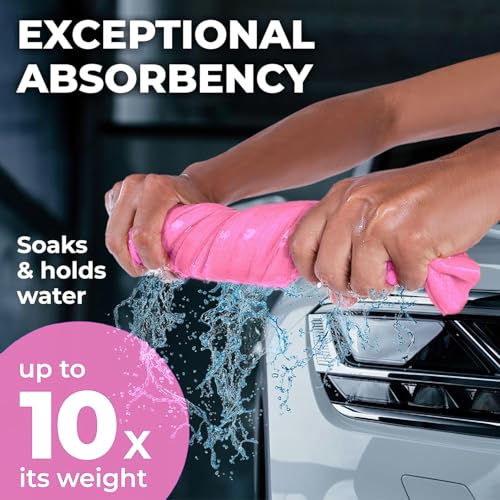 Mighty Cleaner Premium XL Shammy Towel for Car - 2pk (34"x25") - Super Absorbent Chamois Cloth for Drying - Spots & Scratch-Free, Reusable - Image 2