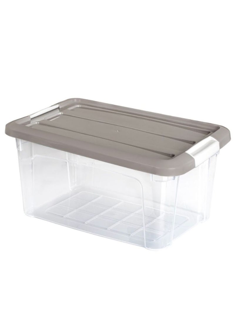 FOLY LIFE Clear plastic royal storage box food container with airtight clip cover lid to keep food fresh deep freezer & dish washer machine usable beige 5.7 liters  - Image 1