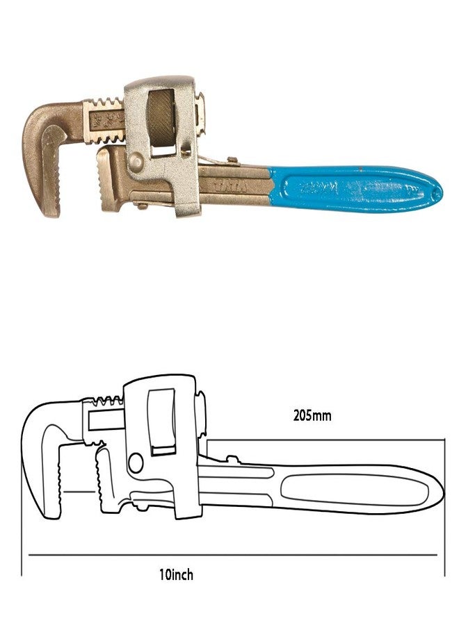 AGRICO Tata 10 Inch Pipe Wrench | Chrome Vanadium Steel Stillson Type Adjustable Spanner with Anti Slip Grip Handle | Heavy Duty Tool for Plumbing, Industrial, Workshop & Home Repair Use | Pack of 1 - Image 4