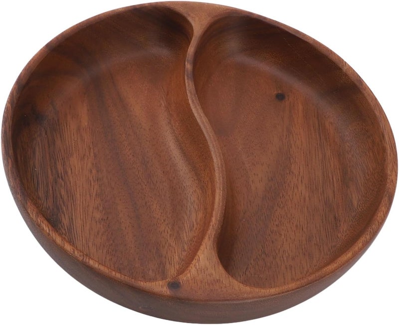 Wooden Serving Trays, Handcrafted Wooden Platters for Salad Dessert Fruit Snack, Multipurpose Serving Boards with Smooth Surface, Perfect for Home Decor Parties Weddin (Large Compartment Oval) - Image 4