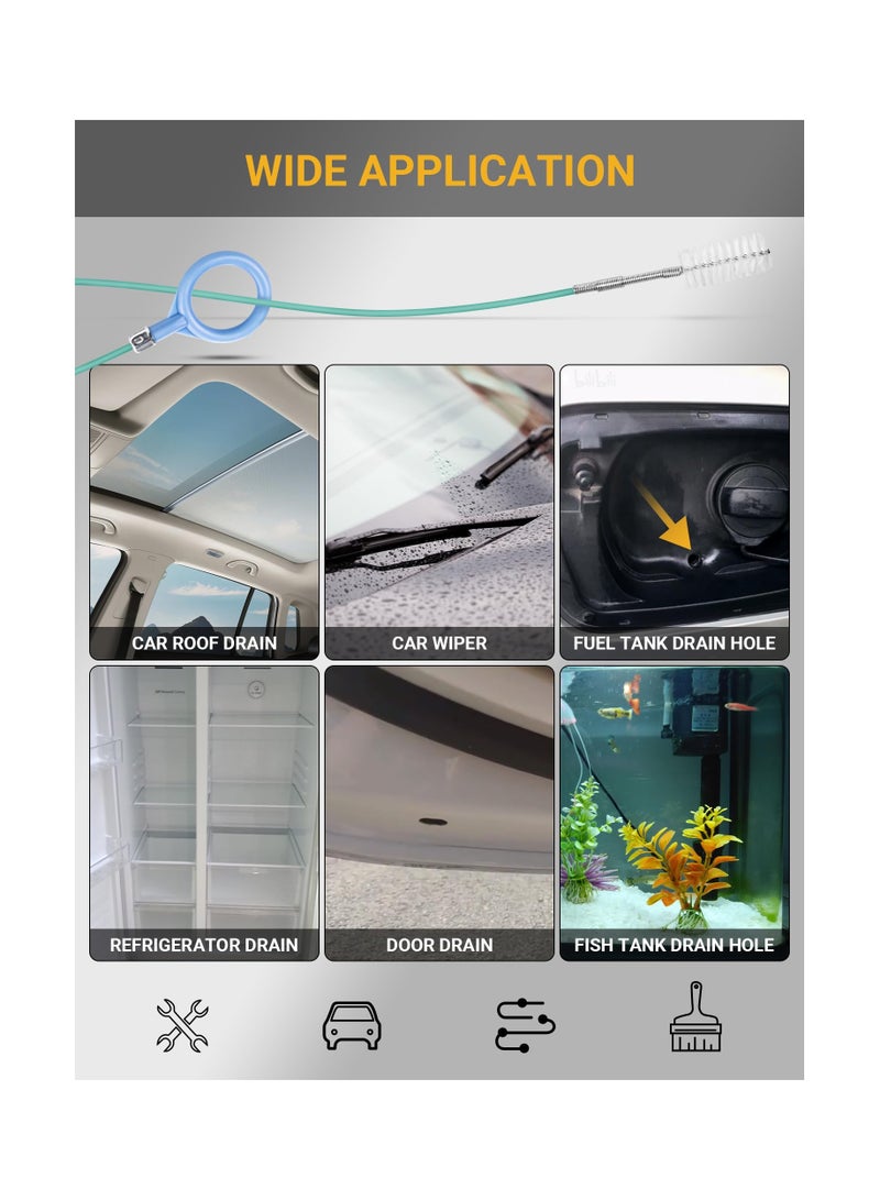 SYOSI Upgraded Auto Sunroof Drain Cleaning Tool, Flexible Drain Brush Long Pipe Cleaners for Car, Tube Cleaning Brush Slim Drain Dredging Tool Perfect for Car Sunroof, Windshield Wiper Drain Hole(2 Pack) - Image 2