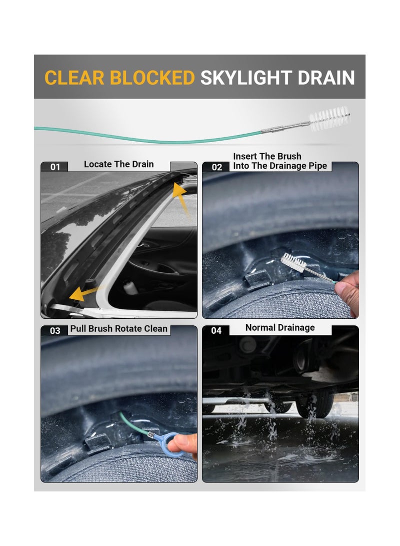 SYOSI Upgraded Auto Sunroof Drain Cleaning Tool, Flexible Drain Brush Long Pipe Cleaners for Car, Tube Cleaning Brush Slim Drain Dredging Tool Perfect for Car Sunroof, Windshield Wiper Drain Hole(2 Pack) - Image 3