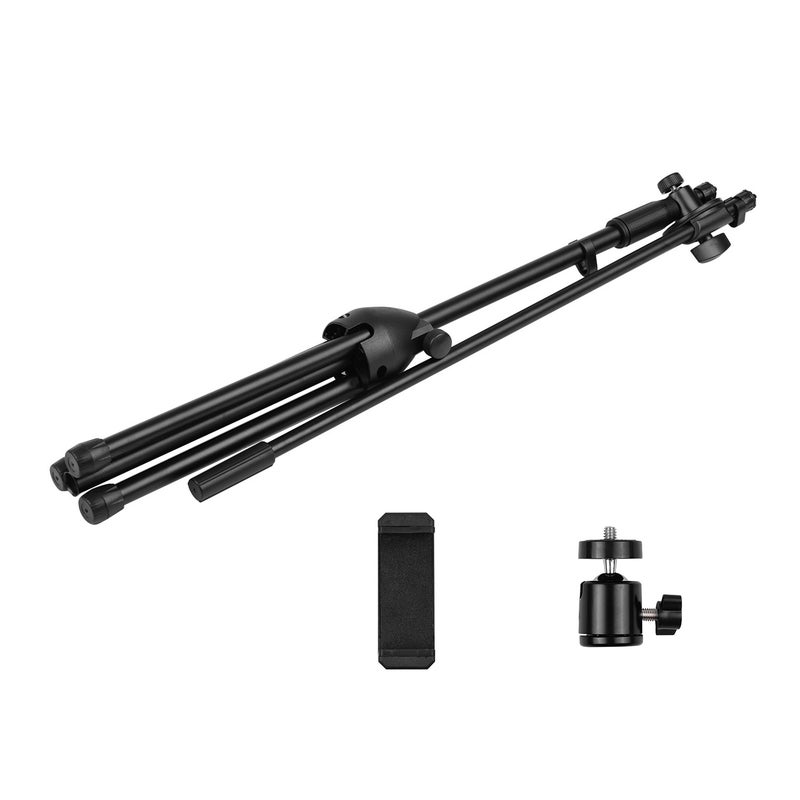 Adjustable Height Light Stand Durable Aluminum Alloy Floor Tripod Kit Black - Image 2