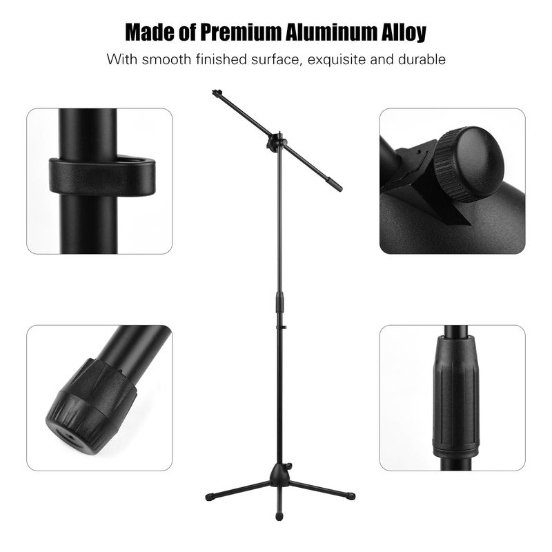 Adjustable Height Light Stand Durable Aluminum Alloy Floor Tripod Kit Black - Image 3