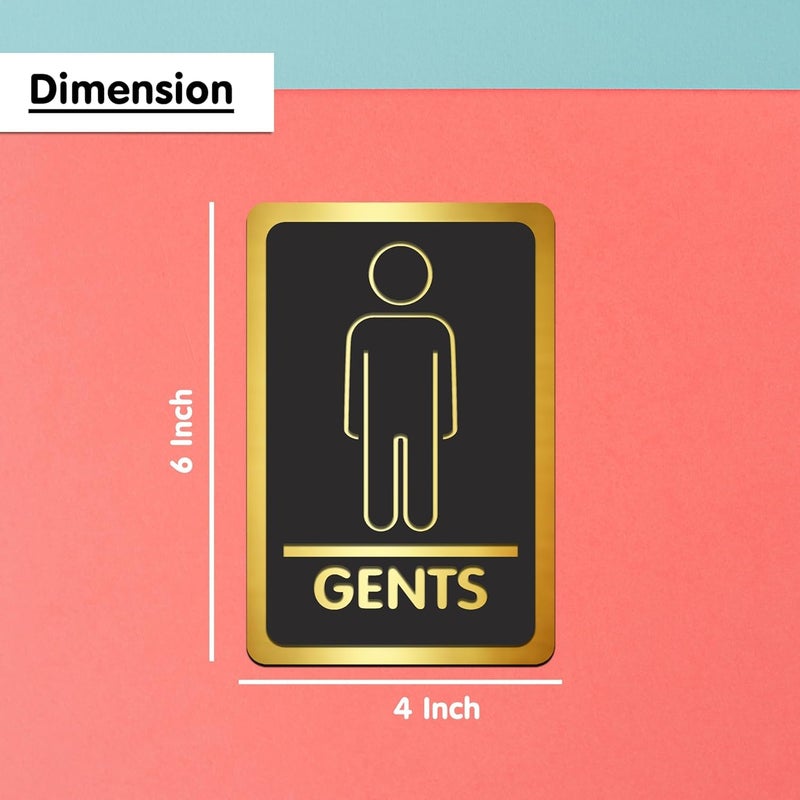 BerryBox Black Golden Stickers For Glass Doors For Office, Stores, Cafe, Hotel, Restaurant, Business & Shop, Self-Adhesive, Acrylic Signage (Gents Ladies, Black Gold) - Image 3