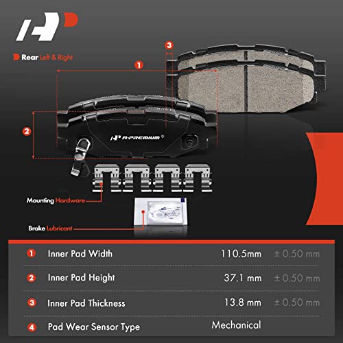 A-Premium Rear Ceramic Disc Brake Pads Set Compatible with Select Scion and Subaru Models - Impreza 2008-2019, Legacy/Outback 2005-2014, WRX 2013-2016, Forester 2009-2018, (XV) Crosstrek, BRZ, FR-S - Image 5