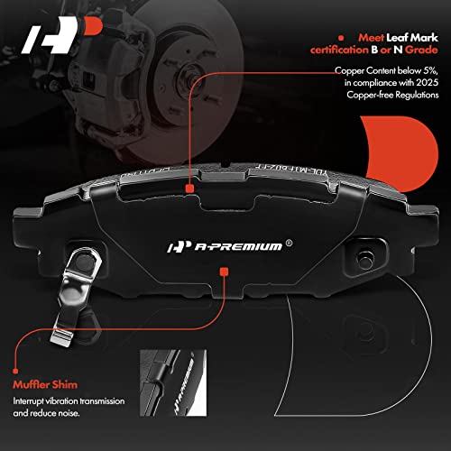 A-Premium Rear Ceramic Disc Brake Pads Set Compatible with Select Scion and Subaru Models - Impreza 2008-2019, Legacy/Outback 2005-2014, WRX 2013-2016, Forester 2009-2018, (XV) Crosstrek, BRZ, FR-S - Image 2