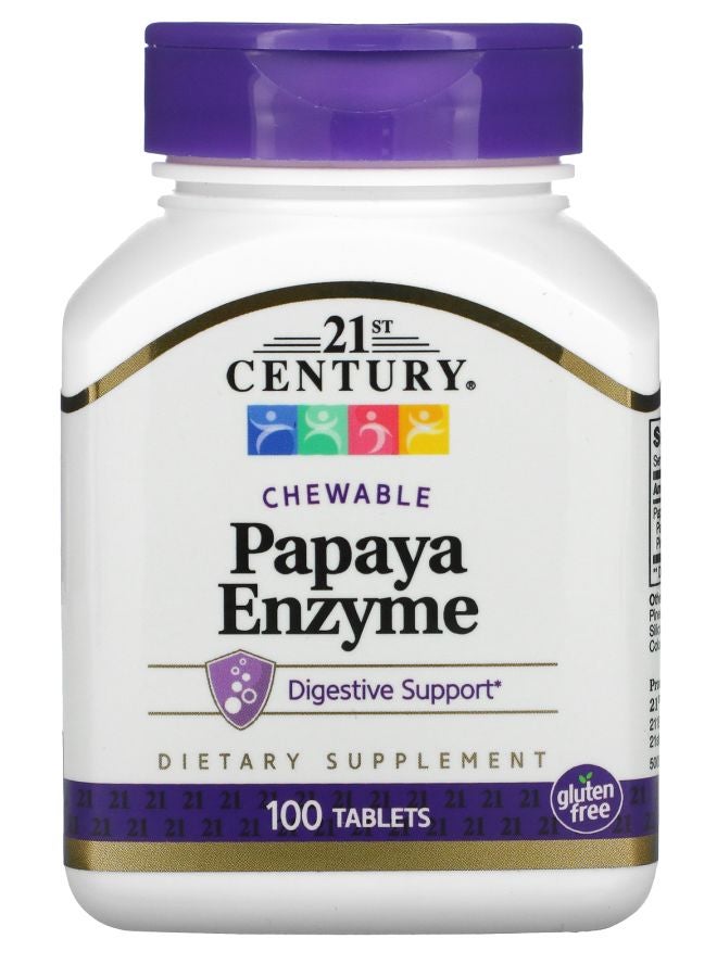21st Century Papaya Enzyme Chewable 100 Tablets