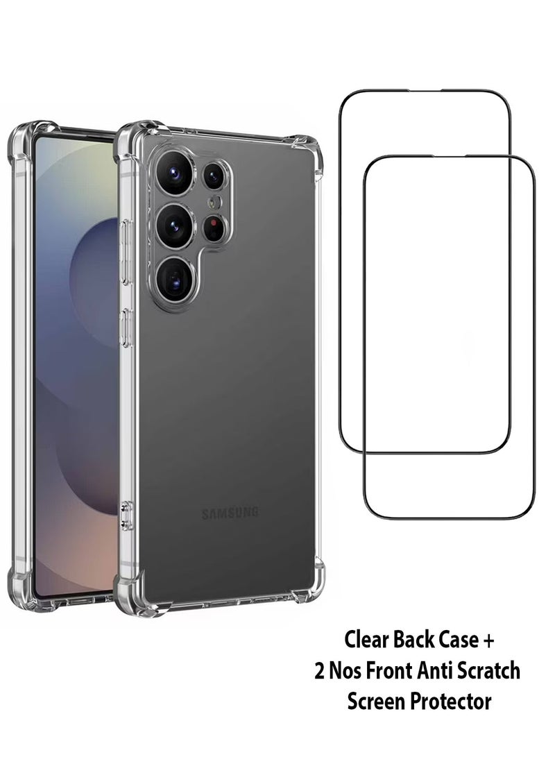 Zolo Protective Clear Case For Samsung Galaxy S24 Ultra Shock Proof Cover & 2Pcs 9D Tempered Glass Ultra Clear Screen Protector - Image 1