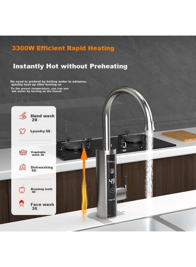 Chigo Stainless Steel Electric Hot Water Faucet With Variable Frequency Constant Temperature Rapid Heating For Home Use Cold And Hot Dual-use Electric Water Heater Underwater Instant Heating Zg-kbs31b - Image 2