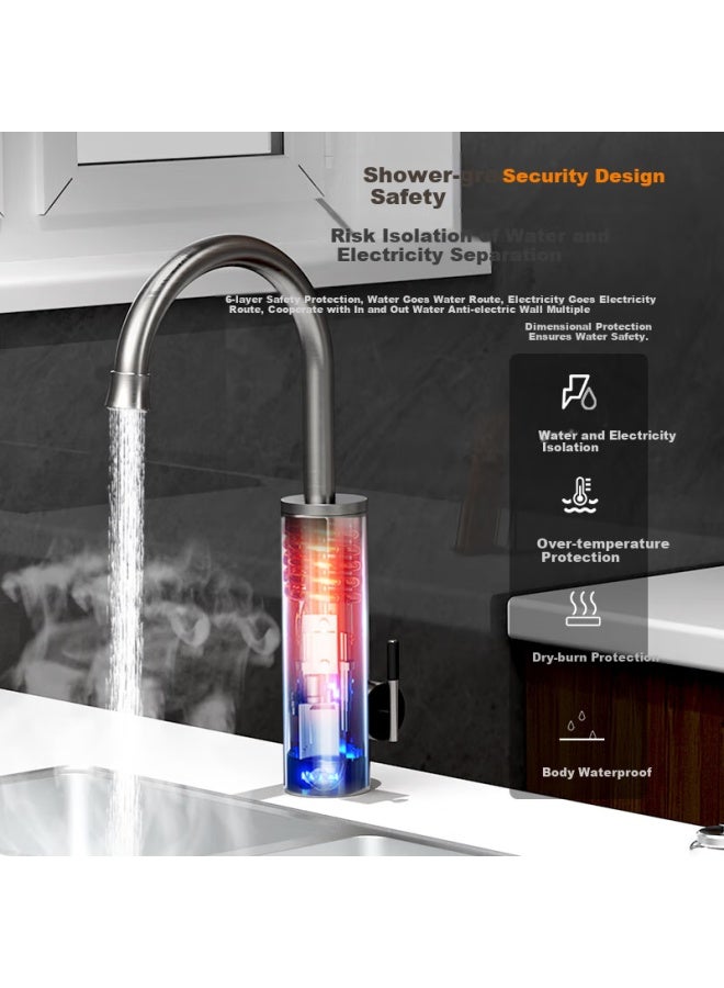 Chigo Stainless Steel Electric Hot Water Faucet With Variable Frequency Constant Temperature Rapid Heating For Home Use Cold And Hot Dual-use Electric Water Heater Underwater Instant Heating Zg-kbs31b - Image 3