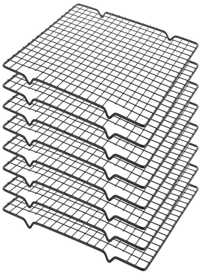 DAJAVE 8 Pack Cooling Racks for Cooking and Baking, 10x11 Inch Wire Rack Baking Rack, Heavy Duty Baking Rack For Oven Cooking, Roasting, Grilling Drying(Black) - Image 1