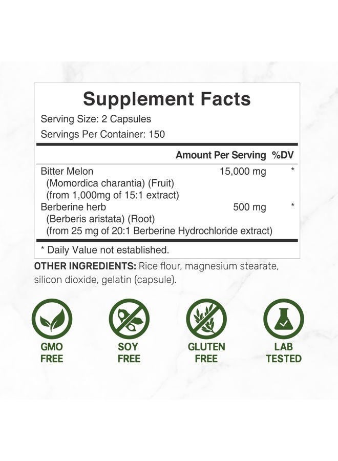 DEAL SUPPLEMENT Bitter Melon with Berberine HCl, 300 Capsules Packaging May Vary - Image 4