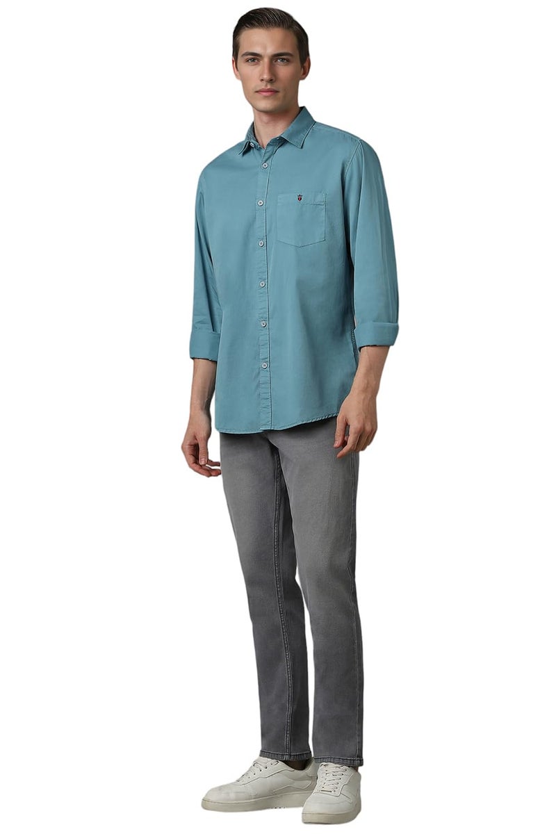 LOUIS PHILIPPE قميص لويس فيليب قطن للرجال بقصة ضيقة (LRSFNSLPM47274_أزرق، 39) - Image 5