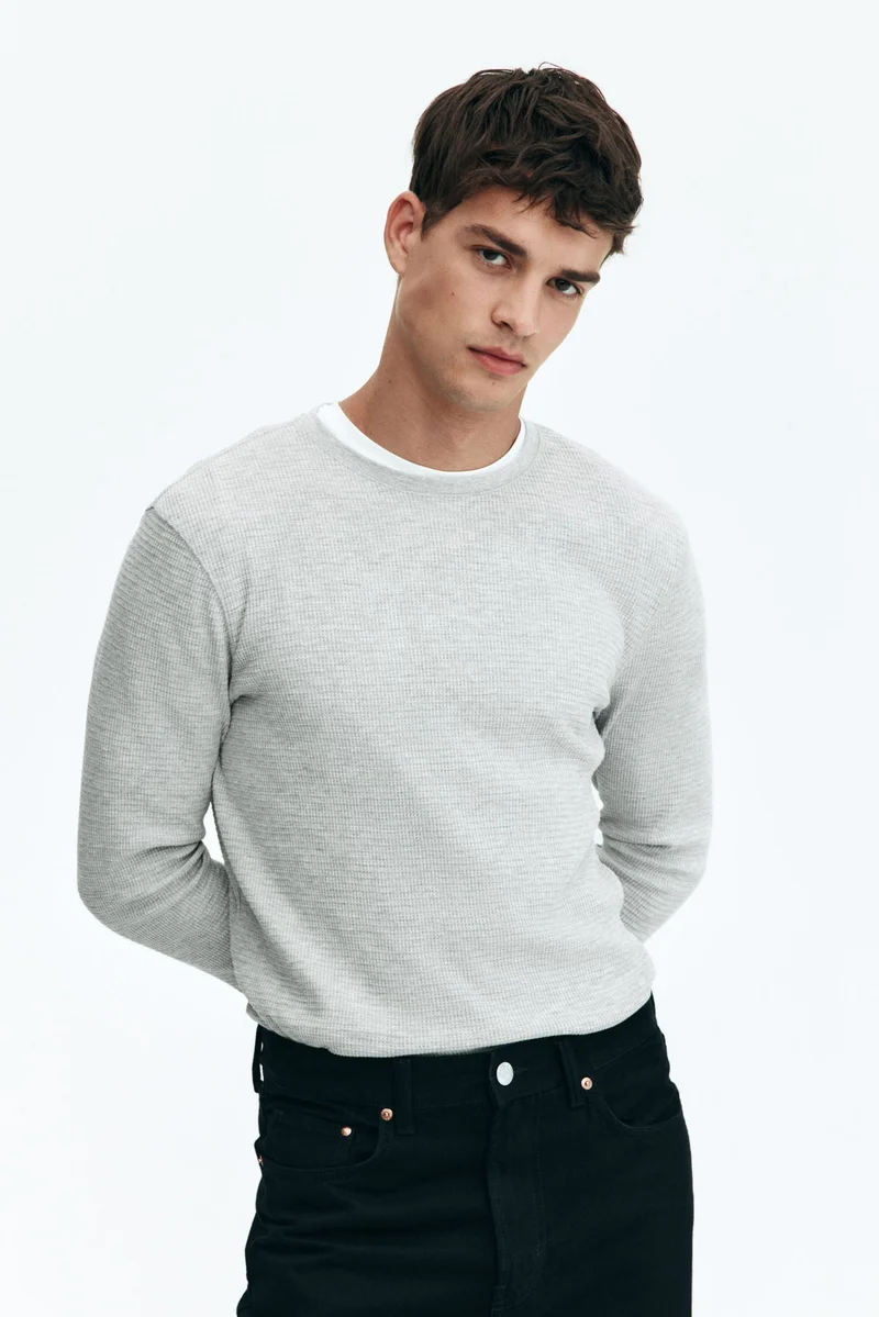 H&M Waffled jersey top
