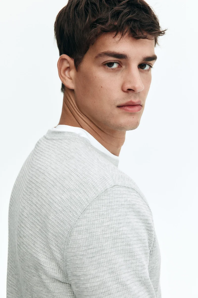 H&M  Waffled jersey top for Men | Best Price UAE