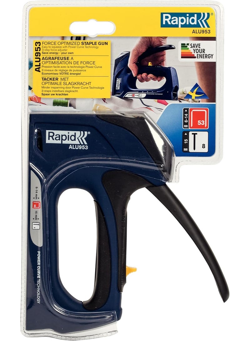 Rapid Alu 953 Hand Stapler – Aluminium & Steel – Blue - Image 1