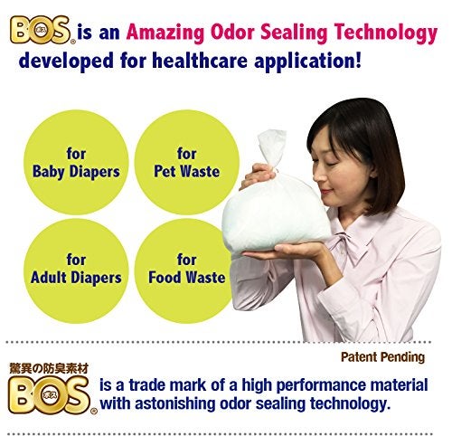 BOS Amazing Odor Sealing Disposable Bags for Diapers Food Waste Ostomy Bags Pet Waste or any Sanitary Product Disposal Durable and Unscented SizeM ColorWhite 90 count Pack of 2 180 Bags - Image 5