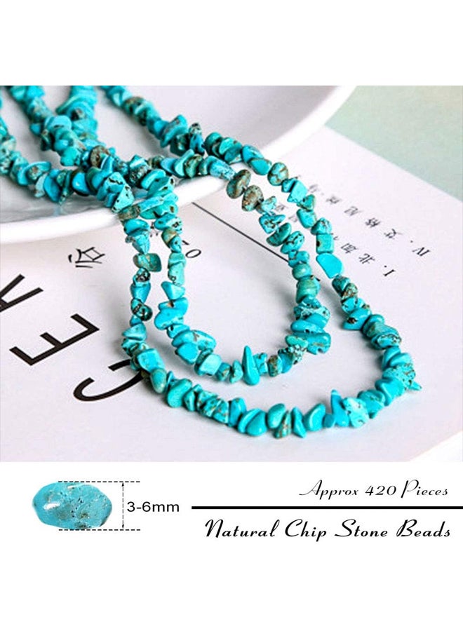 Stone Beads 3-5mm About 450pcs for Jewelry Making, Bracelets and Crafts (Turquoise)  - Image 4