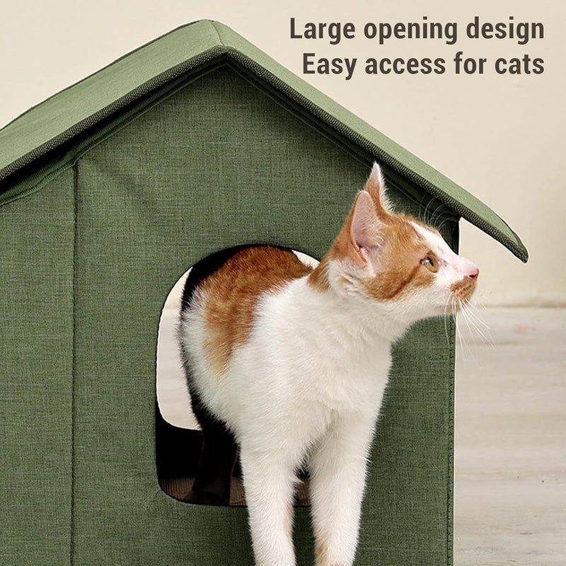 All-scene tailored quality Large Space Closed Design Cat House, Portable Foldable Cat Pet Cave House Enclosed for Indoor Pets, Outdoor Houses for Feral Cats Dog Cat House Outdoor Indoor House Standard fit - Image 2