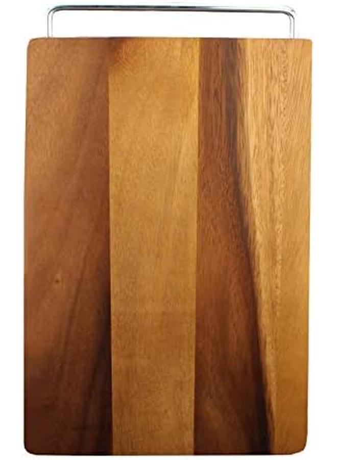 أكاسيا لوح تقطيع خشب 14 × 9 بوصة بمقبض ستانلس Aca 9Mf - Image 2