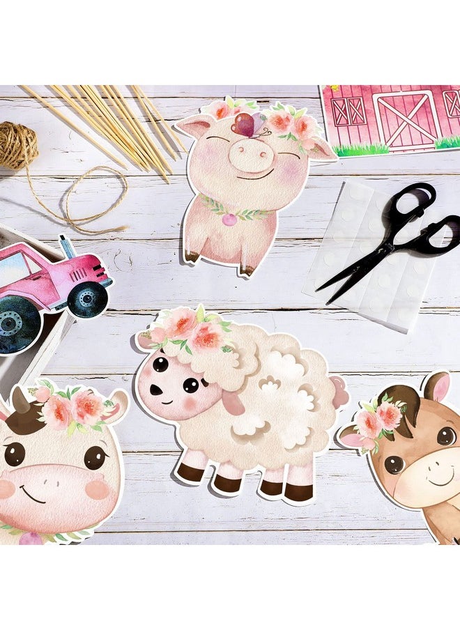 Hotop - 42 Pcs Farm Animal Party Decorations And Supplies Farm Animals Decor Barnyard Party Decorations Farm Animal Cutouts With 50 Multi Color - Image 1
