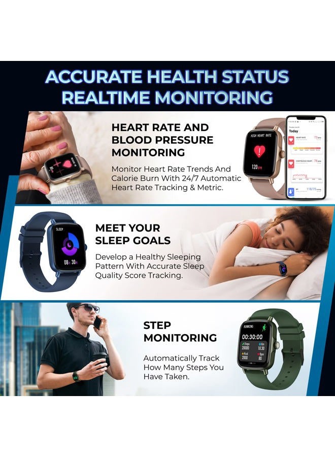 Inspiratek Smartwatch for Men & Women - Multi-Function Health Fitness Watch w/Accurate All- Day Sleep, Step & Heart Rate Monitoring - Waterproof iOS and Android Smart Watch for Women & Men (Black) - Image 3