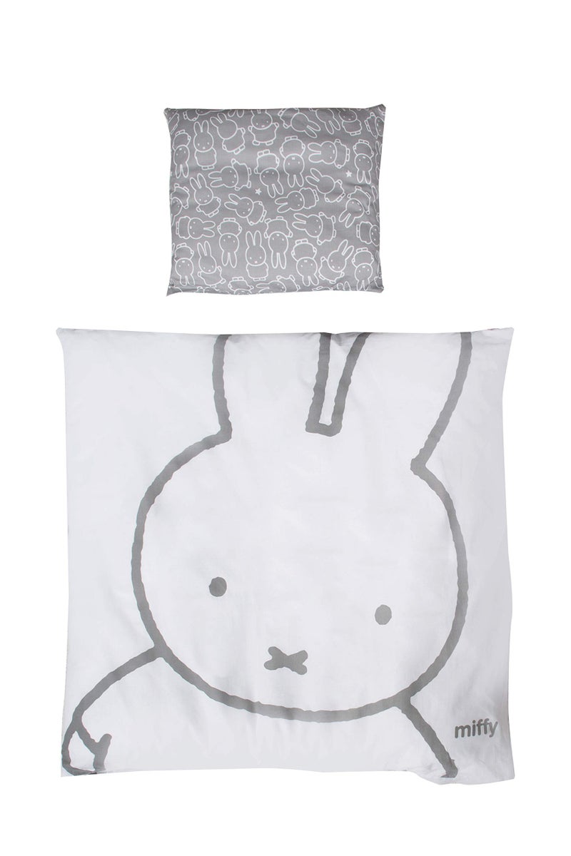 roba 2-piece cradle set, miffy collection, cradle bed linen 80 x 80 cm, reversible bed linen, 100% cotton, duvet cover 80 x 80 cm and pillowcase 40 x 35 cm. - Image 2